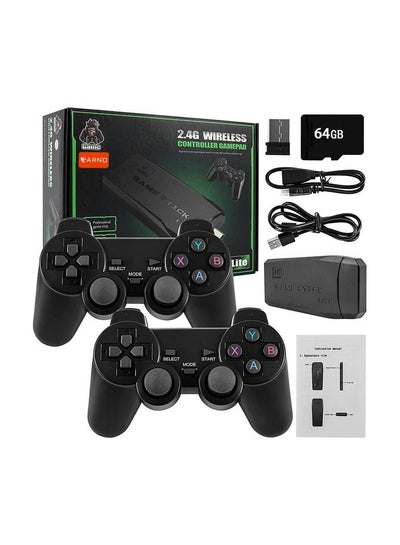 Buy HD 4K M8 Game Stick Wireless Video Game Console 64GB Built-In 10000 Retro TV Game with Dual 2.4G Wireless Controller for GBA/PS1 in UAE