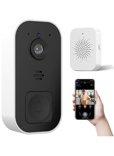 Buy WiFi Smart Wireless Remote Video Doorbell, Intelligent Visual Doorbell Two-Way Home Security Intercoms, HD Night Vision, 120 ° Wide Angle Lens, Built in 800mAh Battery, Support Cloud Storage in Saudi Arabia