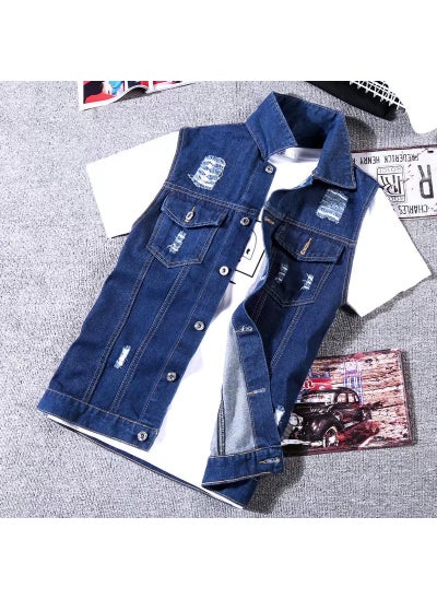 Buy Mens Vintage Denim Vest Casual Layered Autumn 02 vest in UAE