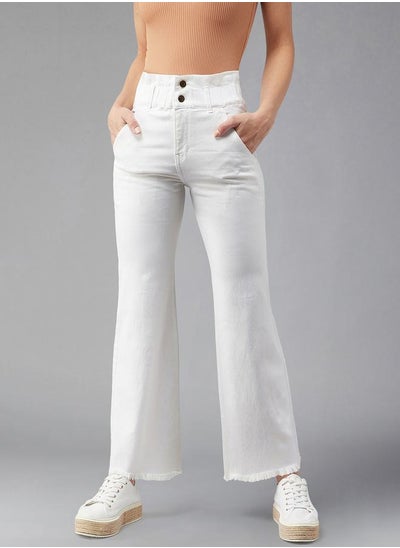 Buy Paperbag Waist Flared Pants with Pockets in Saudi Arabia