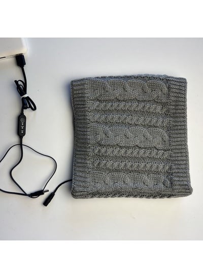 Buy USB Heated Neck Warmer Knitted Fleece Winter ScarfLight gray Light gray in UAE