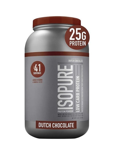 Buy Low Carb Whey Protein Isolate Powder with Vitamin C & Zinc for Immune Support, 25g Protein, & Keto Friendly - Dutch Chocolate, 3 Lbs, 41 Servings (1.36 KG) in UAE