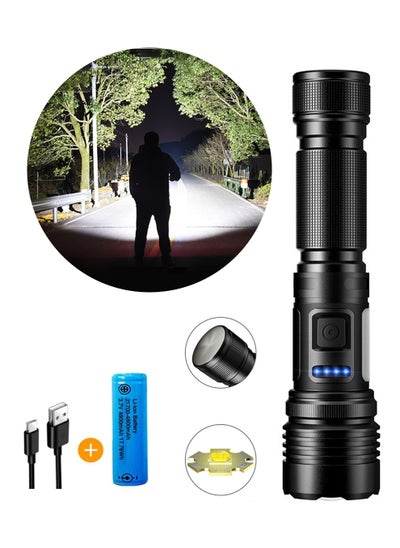 Buy Super Bright 20000 High Lumens Led Flashlight Rechargeable 7 Modes Zoomable Torch With COB Side Light Type-C Fast Charging IPX67 Waterproof Power Display Flashlights  Tail with Super Strong Magnet for Emergencies Hiking Camping in Saudi Arabia