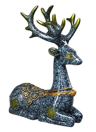 اشتري Décor Deer Figurine, Decoration Animal Statue Ornament for Car Dashboard Home Office Cabinet Desktop في الامارات