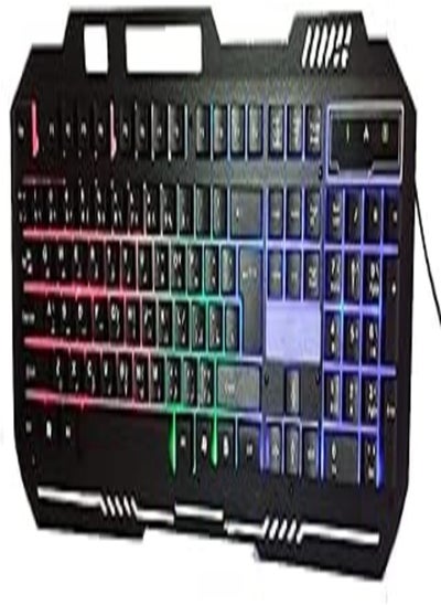 اشتري Gaming keyboard Metal With Multi Function Key Lighting With Holder Mobile In Frame - Black في مصر