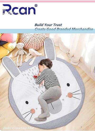 Buy Cotton Baby Crawling Mat Cartoon Baby Play Newborn Prone Pad Thickened Machine Washable Soft Foldable Playpen Mat Bedroom Children's Room Carpet Suitable for Newborn Baby Boys Baby Girls in Saudi Arabia