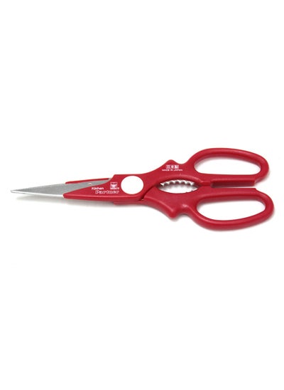 Buy Premium Kitchen Scissors EXCEL 230MM - Japan Made Stainless Steel Blades Red Handle in UAE