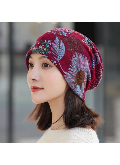 Buy New Womens Snood Scarf Convertible Twist CapRose sunflower Rose sunflower in Saudi Arabia