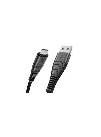 اشتري كابل شحن USB صغير عالي السرعة قماش مقاوم للقطع 2000 مم أسود في السعودية