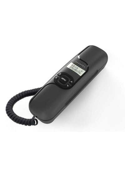 Buy Alcatel T-16 Black Ultra Compact Corded Landline Phone With Numeric Display Along With Caller ID Wall Mounted in Egypt