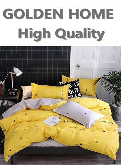 Buy King/queen/single size, striped pattern duvet cover set. 6 Piece set includes 1 Comforter Cover, 1 Fitted Bedsheet, 4 Pillowcases in UAE