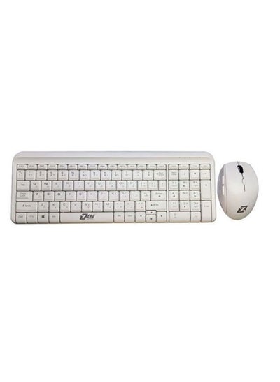 اشتري مجموعة  لوحة مفاتيح + ماوس لاسكيين من زيرو باللغة الإنجليزية والعربية موديل - ZR-8608 أبيض في مصر