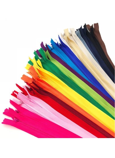 Buy 25 Pcs Assorted Color 50 CM Length Invisible Zippers for Fashionable and Functional Sewing in Saudi Arabia