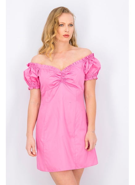 Buy Women Off,The,Shoulder Mini Dress, Pink in UAE