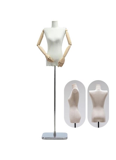 Buy Female Dress Form Mannequin Torso, Adjustable Height Manikin Body Clothing Display Form, with Soild Wood Arm and Metall Base, for House Clothing Store School(Height Adjustable 165-210cm) in UAE