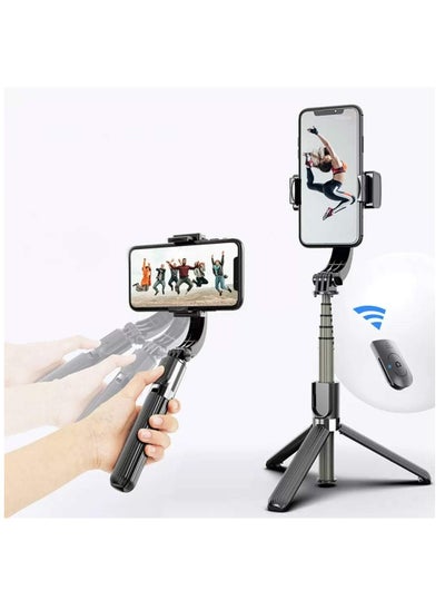 اشتري Gimbal Stabilizer for Smartphone L08 Handheld Gimbal with 360°Auto Balance Remote Wireless Bluetooth Selfie Stick Pan-tilt Tripod with Built-in Bluetooth Remote في الامارات