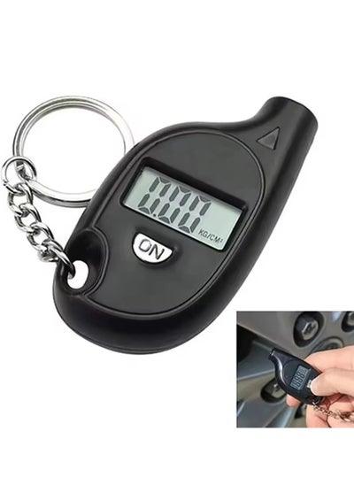 Buy Tire Pressure Gauge, Black Lcd Digital Display 4 Tire Pressure Units,With Keychain in Saudi Arabia