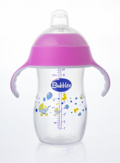 اشتري Bubbles Baby Cup and Feeding Bottle 2 in 1 280ml Pink في مصر