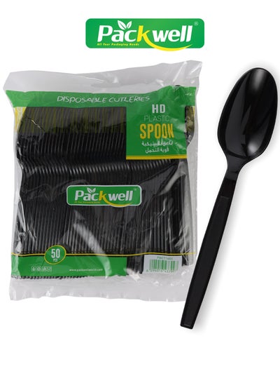 Buy Black HD Spoon- PWCT1605|  Premium-Quality, BPA-Free, Foodgrade and Hygienic| Perfect for Parcels, Large Gatherings, Takeout, Etc| Black in UAE