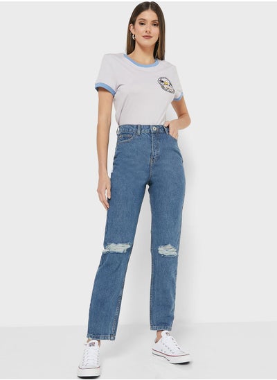 Buy Distressed Mom Jeans in UAE