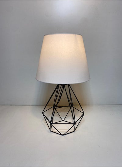 Buy Distinctive And Elegant Table Lamp Shade With A Unique Fabric Shade And White Metal in Egypt