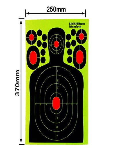 Buy Set of 5 Half-body Shooting Target Paper with Fluorescent Adhesive Targets Sports Shooting Accessory for Hunting Training and Outdoor Shooting Practice in Saudi Arabia