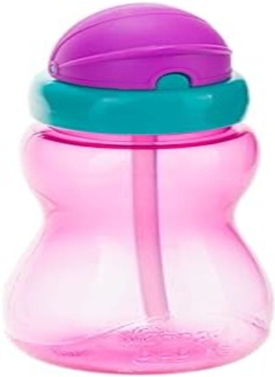 Buy Canpol babies Sport Cup with Silicon Flip-top Straw 270ml pink in Egypt