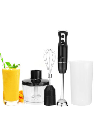 Buy Hand Blender, 4 in 1 Blender, Hand Blender Electric 500W 2-Speed and Turbo Mode, Immersion Blender with 500ml Food Chopper, 600ml Container, Milk Frother, Egg Whisk, for Smoothie Sauces Food Soups in UAE