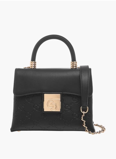 اشتري Monogram Embossed Crossbody Bag with Flap Closure في الامارات