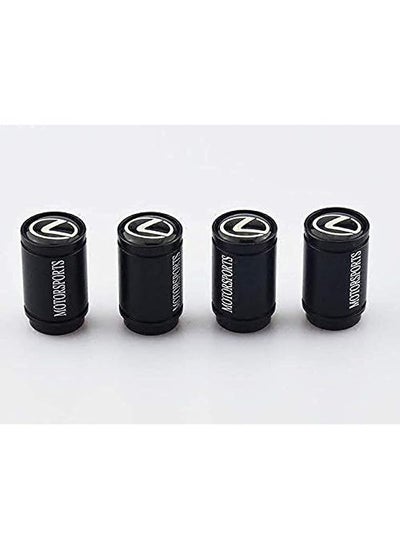 اشتري Aluminum Alloy Tire Air Valve Caps Stems for Lexus - 4 Pieces Per Set (Black) في الامارات