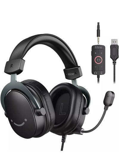 اشتري H9 AmpliGame USB Gaming Headset - 7.1 Surround Sound - Detachable Microphone - Control Box, 3.5mm Headphones Jack في مصر