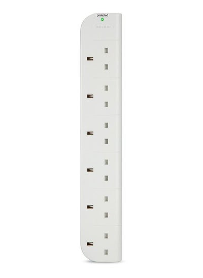 اشتري Belkin E Series 6 Plug SurgeStrip Surge Protected Extension Lead, White, F9E600uk3M, 3m في الامارات