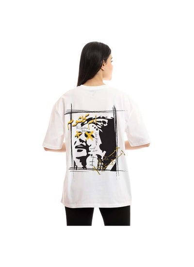 Buy umm-kalthoum-unisex-oversized-ss-t-shirt-off-white-1 in Egypt