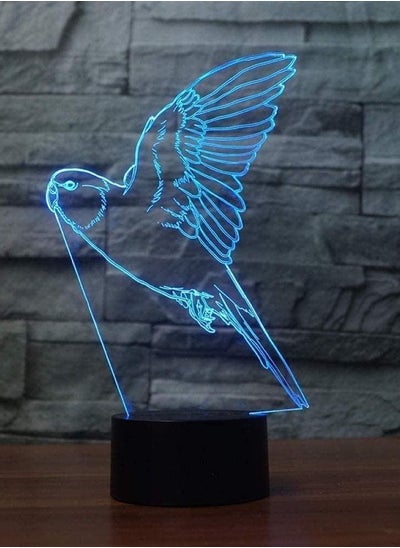 Buy 3D Magic Lantern Flying Parrot 3D Light 7/16 Color LED Multicolor Night Light Child Touch LED USB Baby Sleeping Multicolor Night Light Kid Light in UAE