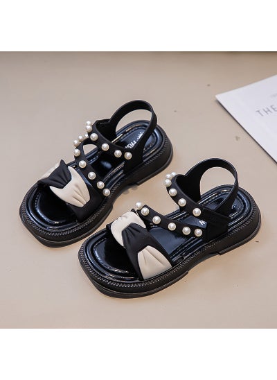 اشتري Girls Summer Sandals 2024 Trendy Princess ShoesBlack Black في السعودية