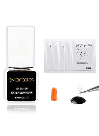 Buy Lash Extensions 0.2 Fluid Ounce/6ml - 3 Second Dry Time - Stays on for 7-8 Weeks - Professional Use Only Power Black Adhesive/Single Semi-Permanent Extensions - Latex Free in Saudi Arabia