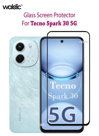 Buy Tecno Spark 30 5G Screen Protector | Tempered Glass Compatible with Tecno Spark 30 5G | Screen Protector Full HD Quality Tempered Glass Anti-Scratch Edge to Edge Coverage with Easy Installation Kit - Black in Saudi Arabia