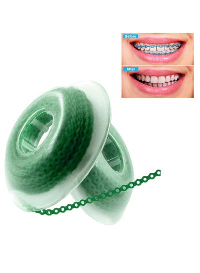Buy 2 rolls of 2.28m each orthodontic braces rubber chain, the braces dynamic chain consists of a short filament chain (short, 0.136 in (3.3 mm), Forst Green) in Saudi Arabia