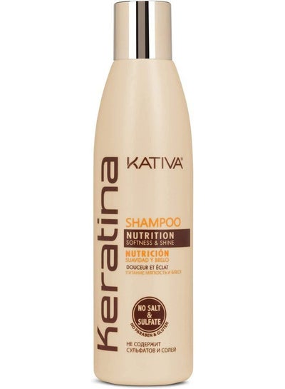 Buy Kativa Keratin Shampoo (8.45 Fl Oz), Rebuild & Strengthen Damaged Hair, with Hydrolyzed Keratin & Ceramides for Soft, Shiny and Nourished Hair, Sulfate Free, Gluten Free, Paraben Free, Salt Free in Egypt
