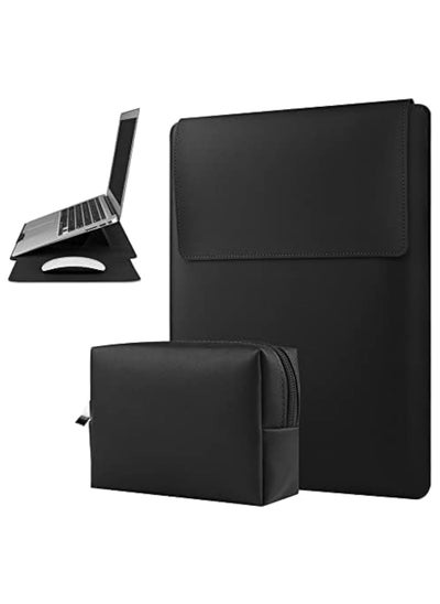 Buy 13-14 Inch Laptop Sleeve Case Leather Bag Compatible with MacBook Air 13.3''/13.6'' M1 M2/MacBook Pro 13 2022-2016/Dell XPS 13/Surface Pro X/8/7 /6/5/Surface Laptop 13.5 Inch, Black in Saudi Arabia