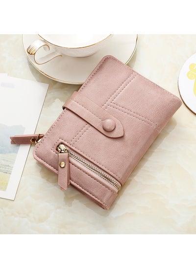 اشتري Pu Leather Short Zipper Three Fold Wallet في الامارات