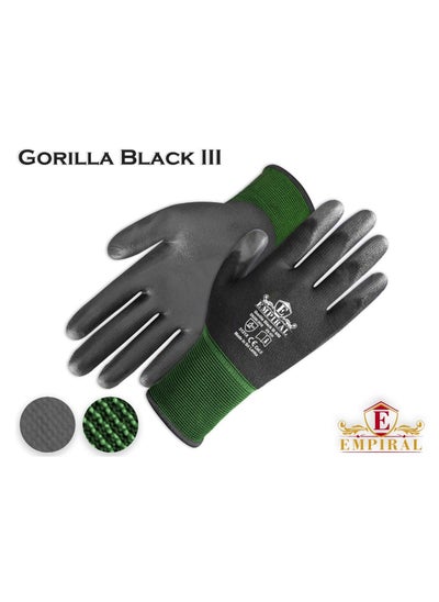 Buy Gorilla Black III Palm Coated Gloves PU (Poly Urethane) in UAE