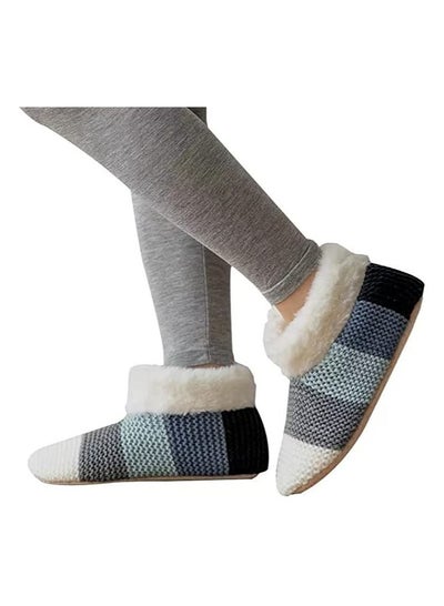 Buy Slipper Socks,Fuzzy Sherpa Lined House Slippers with Thick Soft Soles ,Cozy Warm Indoor Knit Gripper Sock Set Non Slip BottomsJJ-TX0002 in Egypt