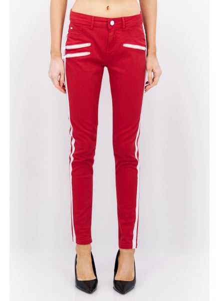 Buy Women Skinny Mid Rise Stretchable Denim, Red in UAE