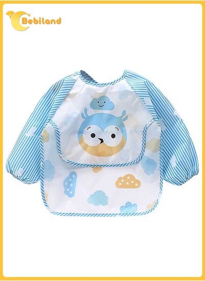 اشتري Owl Pattren Waterproof Stain Resistant Drool Cloths Great Baby Bib 12 To 36 Months Blue في السعودية