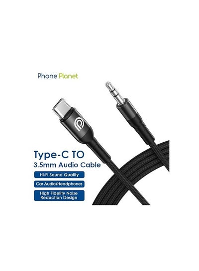 Buy Connection cable from USB Type C to AUX 3.5 mm male, 1 meter long, from Phone Planet for the car in Saudi Arabia