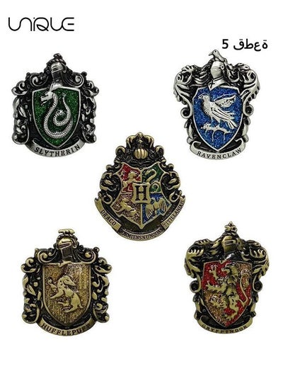 Buy 5 Piece Harry Potter Cartoon School Of Witchcraft Brooch - Creative Cartoon Alloy Brooch Pin Cute for School Bag Jackets Sweaters Scarf Jeans Badge Backpacks Accessory Enamel Pins in UAE