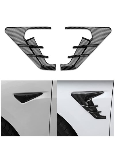 Buy Tesla Model 3 & Model Y Side Camera Indicator Protection Cover - Decorative Modification Accessories for Autopilot 2.0-3.0 (Glossy Carbon Fiber Pattern) in UAE