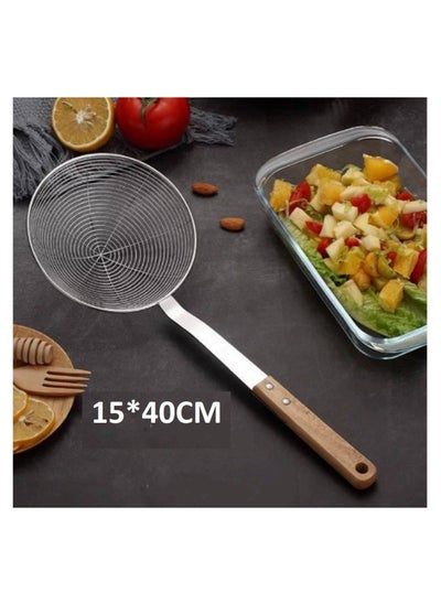 Buy Strainer stainless steel with wood handle For kitchen - Multi colors in Egypt