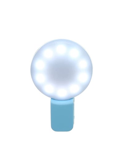 Buy Mini Q Smartphone Selfie Ring Light 3-Level Brightness Led With Cable - Blue in Egypt